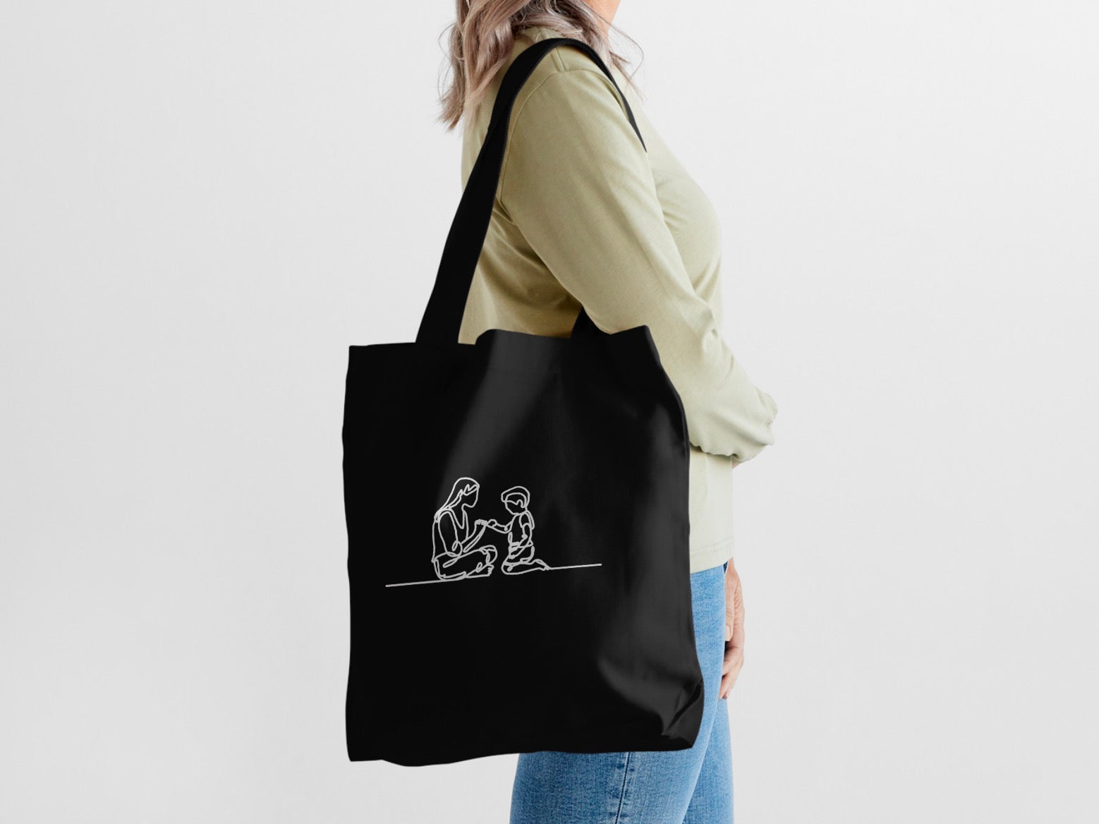 Boy and Mom Bible Verse Tote